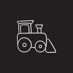 Toy train sketch icon.