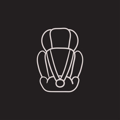 Fototapeta na wymiar Baby car seat sketch icon.