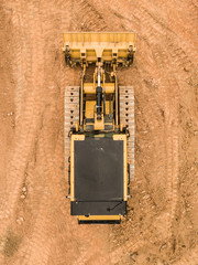 Yellow Tractor From Above