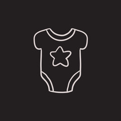 Baby short-sleeve bodysuit sketch icon.