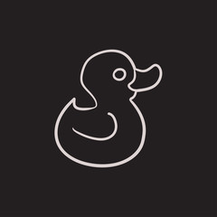Bath duck sketch icon.