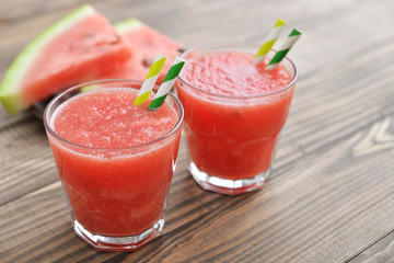 Watermelon smothie in glass