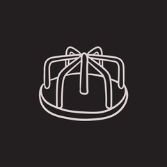 Merry-go-round sketch icon.