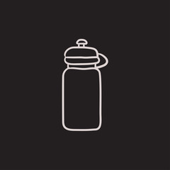 Sport water bottle sketch icon.