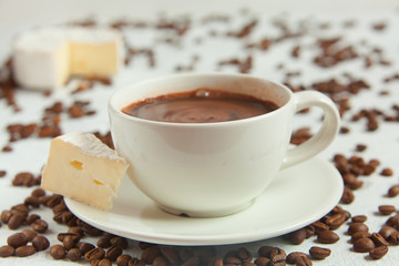 coffee milk top view
