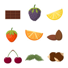 Fruits vector illustration.