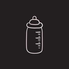 Feeding bottle sketch icon.