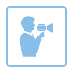 Fototapeta premium Man with mouthpiece icon