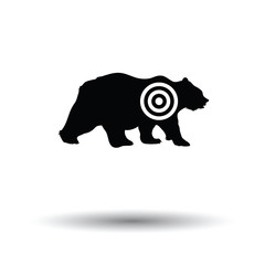 Bear silhouette with target  icon