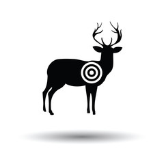 Deer silhouette with target  icon