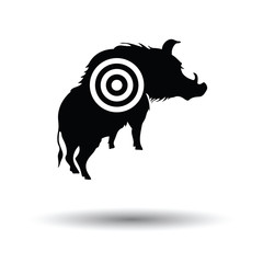 Boar silhouette with target icon