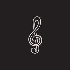 G-clef sketch icon.