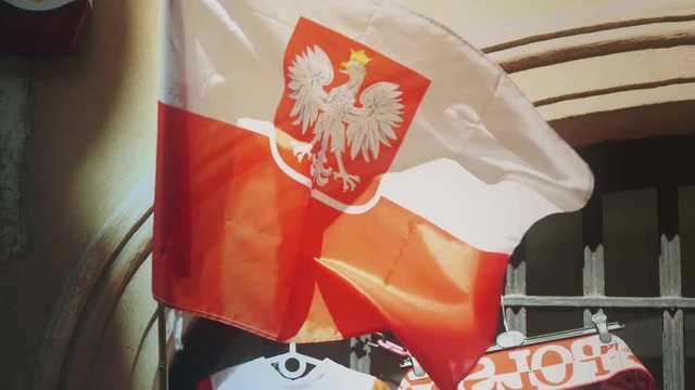 Polish flag at a Souvenir shop
