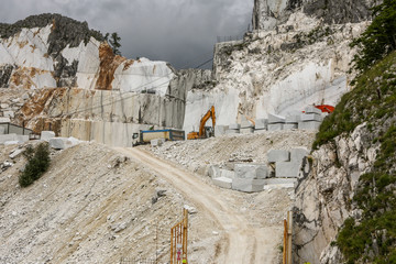 Italien,Toscana,Riviera,ApuinischeAlpen, Versilia, Marmor, Steinbruch, Berge, Wolken, Bergarbeiter,...