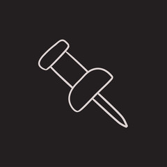 Pushpin sketch icon.