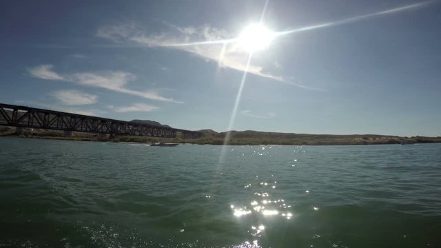 Travelling along Colorado river at Toprock, California.