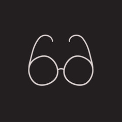 Fototapeta premium Eyeglasses sketch icon.