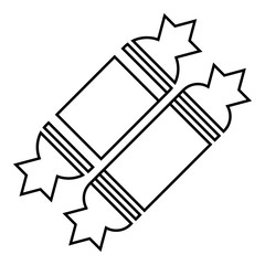 Two candy icon in outline style isolated on white background. Sweets symbol vector illustration