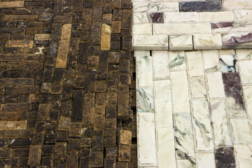 sample facing stones of different colors in stock