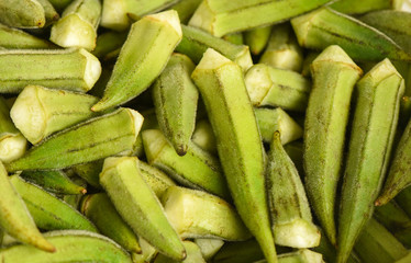 Fresh okra vegetable