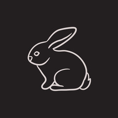 Rabbit sketch icon.