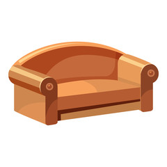 Soft sofa for living room icon in cartoon style isolated on white background. Home and interior symbol vector illustration
