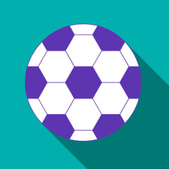 Fototapeta premium Soccer ball icon in flat style with long shadow. Sports and games symbol vector illustration