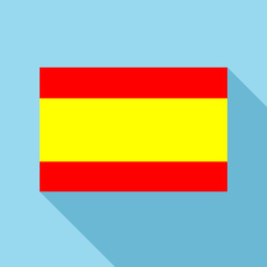 Flag of Spain icon in flat style with long shadow. State symbol vector illustration