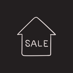 House for sale sketch icon.