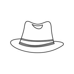 Men hat icon in outline style isolated on white background vector illustration