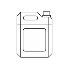 Metal gasoline canister icon in outline style isolated on white background vector illustration
