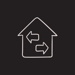 Property resale sketch icon.
