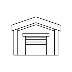 Car garage icon in outline style isolated on white background vector illustration