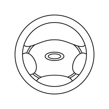 recommend clip art: Steering wheel icon in outline style isolated on white background vector illustration