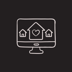 Smart house technology sketch icon.