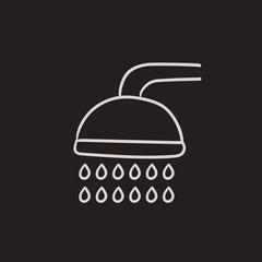 Shower sketch icon.