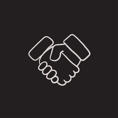 Handshake sketch icon.