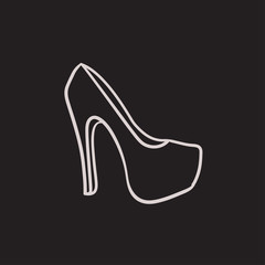 High heel shoe sketch icon.