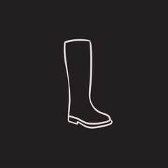High boot sketch icon. 
