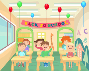 The kids at school. The students in the class. Back To School. 