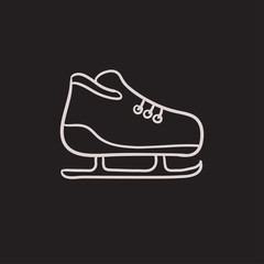 Skate sketch icon.