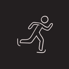 Fototapeta na wymiar Speed skating sketch icon.
