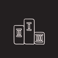 Winners podium sketch icon.