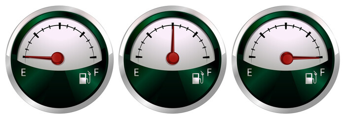 Naklejka premium Gasoline gear with full and empty tank