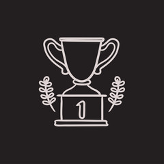 Trophy sketch icon.