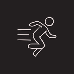 Running man sketch icon.