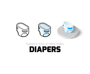 Diapers icon in different style - 122298974