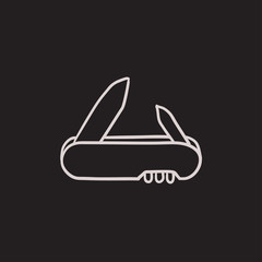 Jackknife sketch icon.