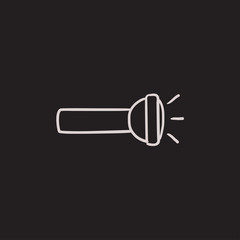 Flashlight sketch icon.