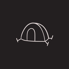 Tent sketch icon.
